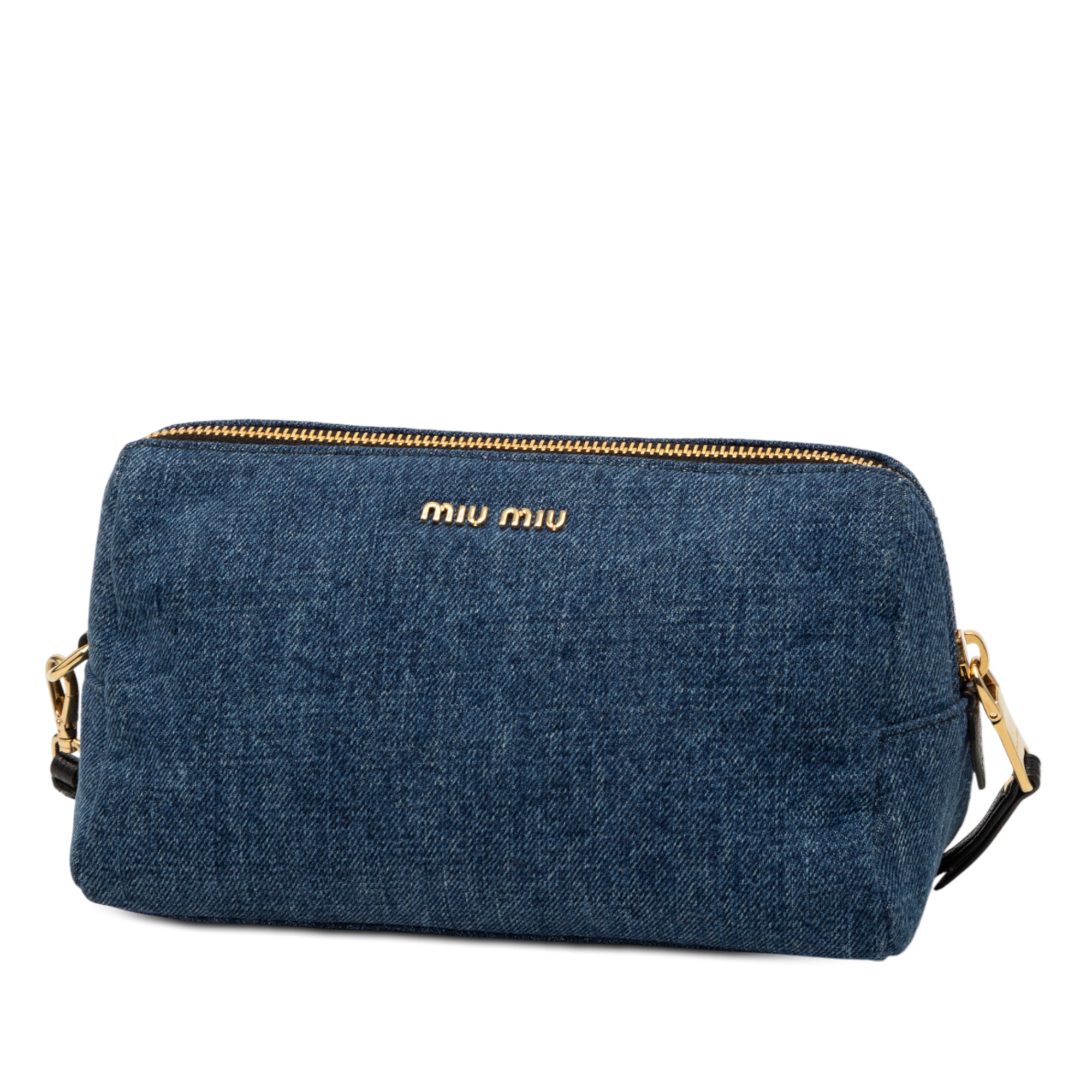 Denim Embroidered Logo Wristlet Pouch - Image 2