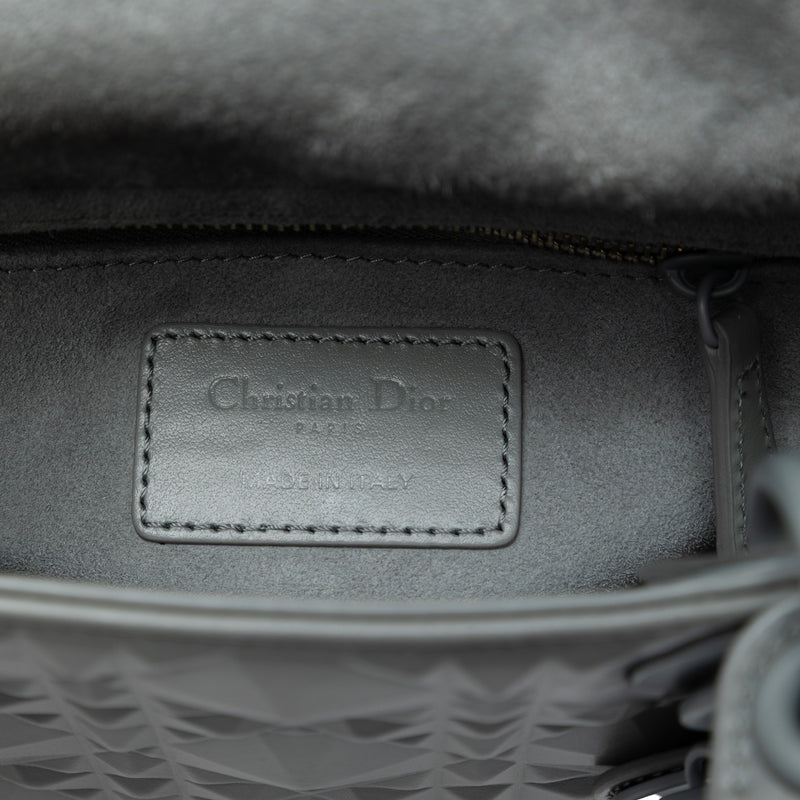 Mini Ultra Matte Calfskin Diamond Cannage Lady Dior - Image 5
