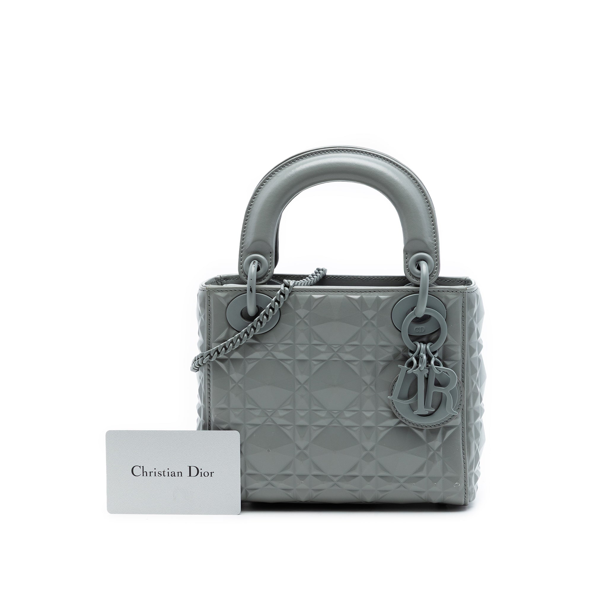 Mini Ultra Matte Calfskin Diamond Cannage Lady Dior - Image 7