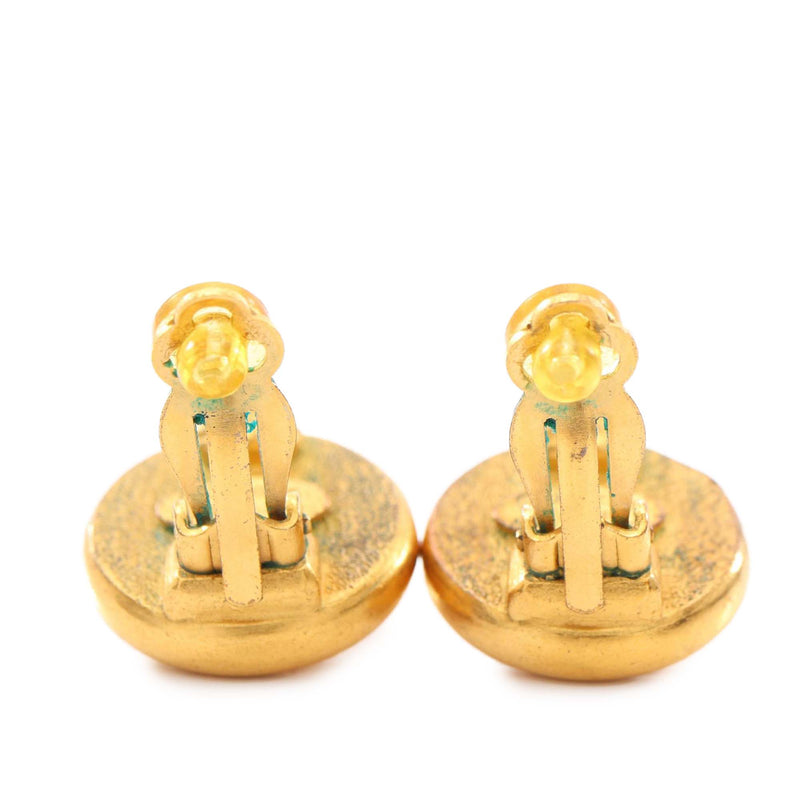Gold Plated Faux Pearl Round Clip On Earrings - Image 6