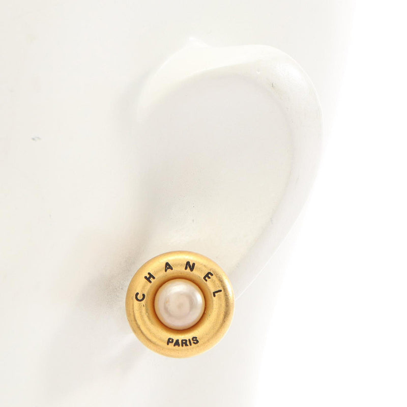 Gold Plated Faux Pearl Round Clip On Earrings - Image 8