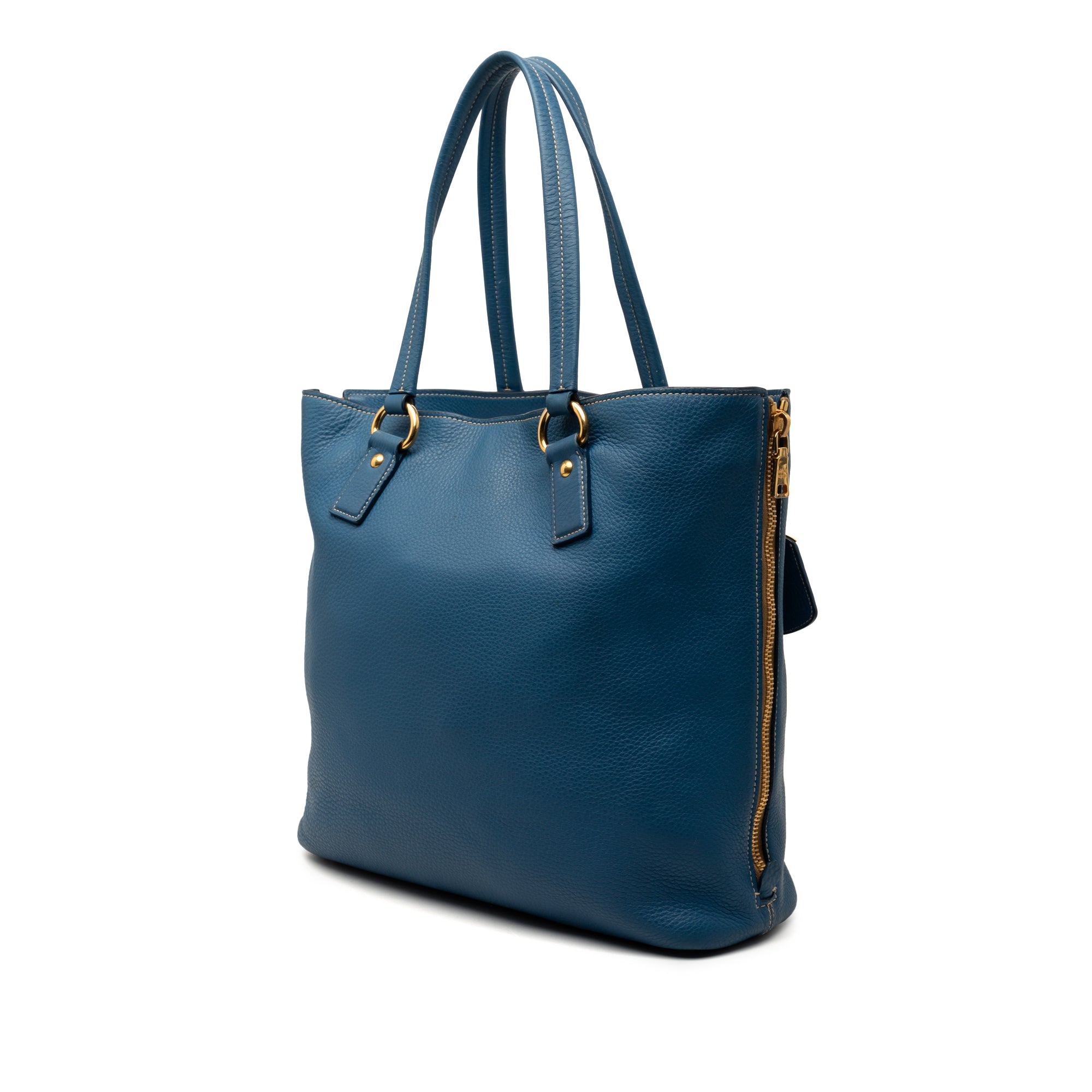 Vitello Daino Side Zip Shopper Tote - Image 2
