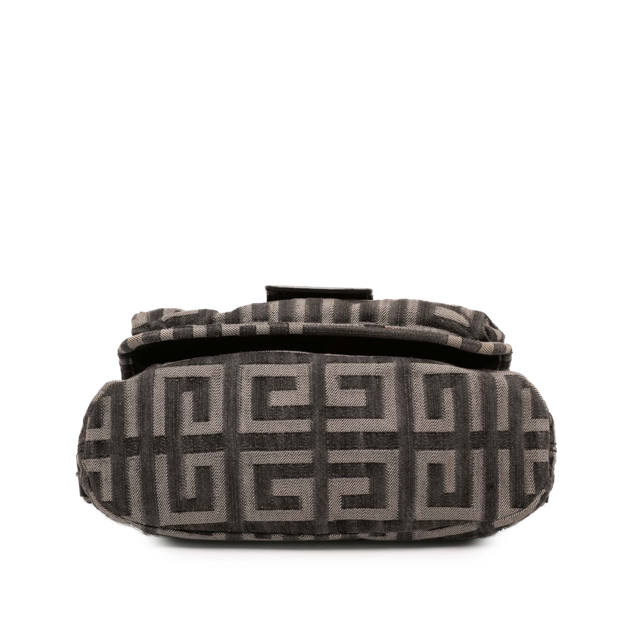 Leather Trimmed Monogram Denim Shoulder Bag - Image 3