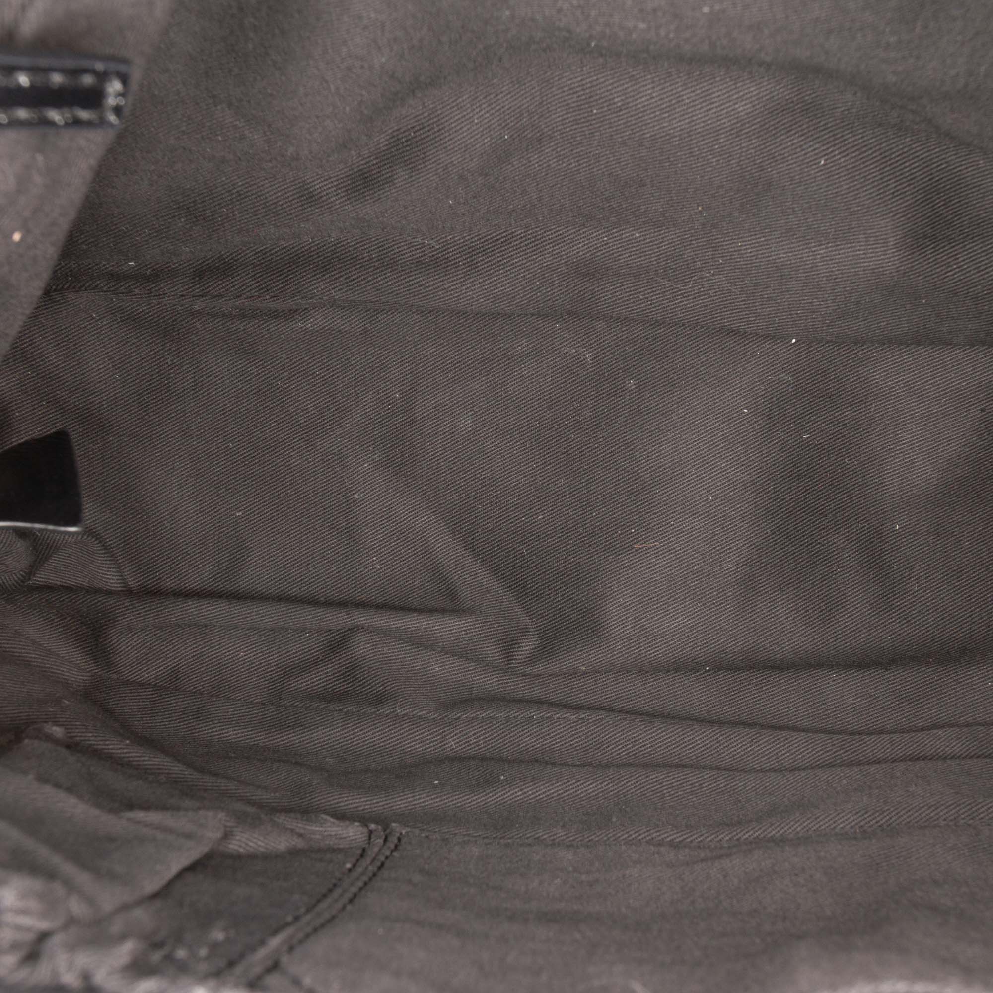 Leather Trimmed Monogram Denim Shoulder Bag - Image 4