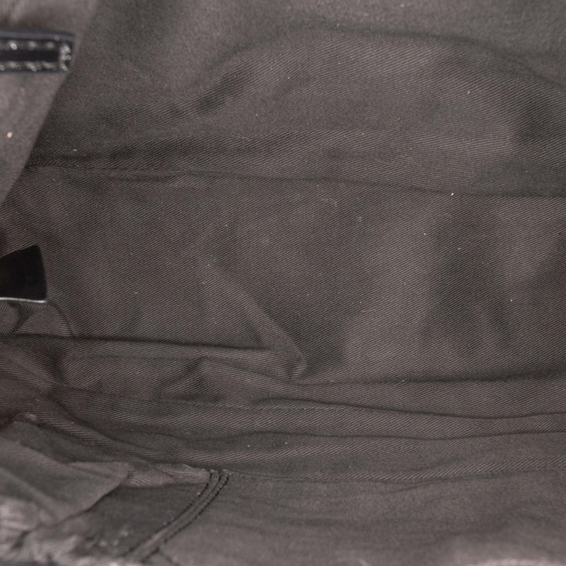 Leather Trimmed Monogram Denim Shoulder Bag - Image 4