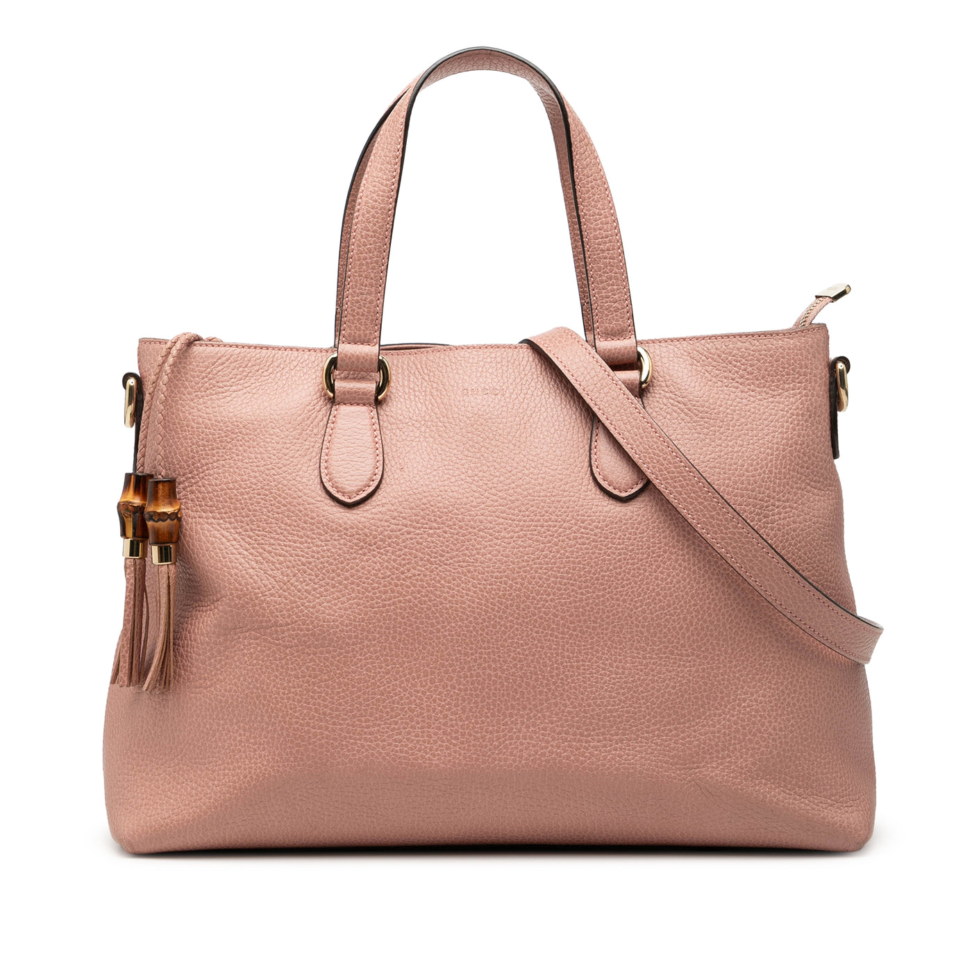 Leather Bamboo Tassel Satchel - Image 1