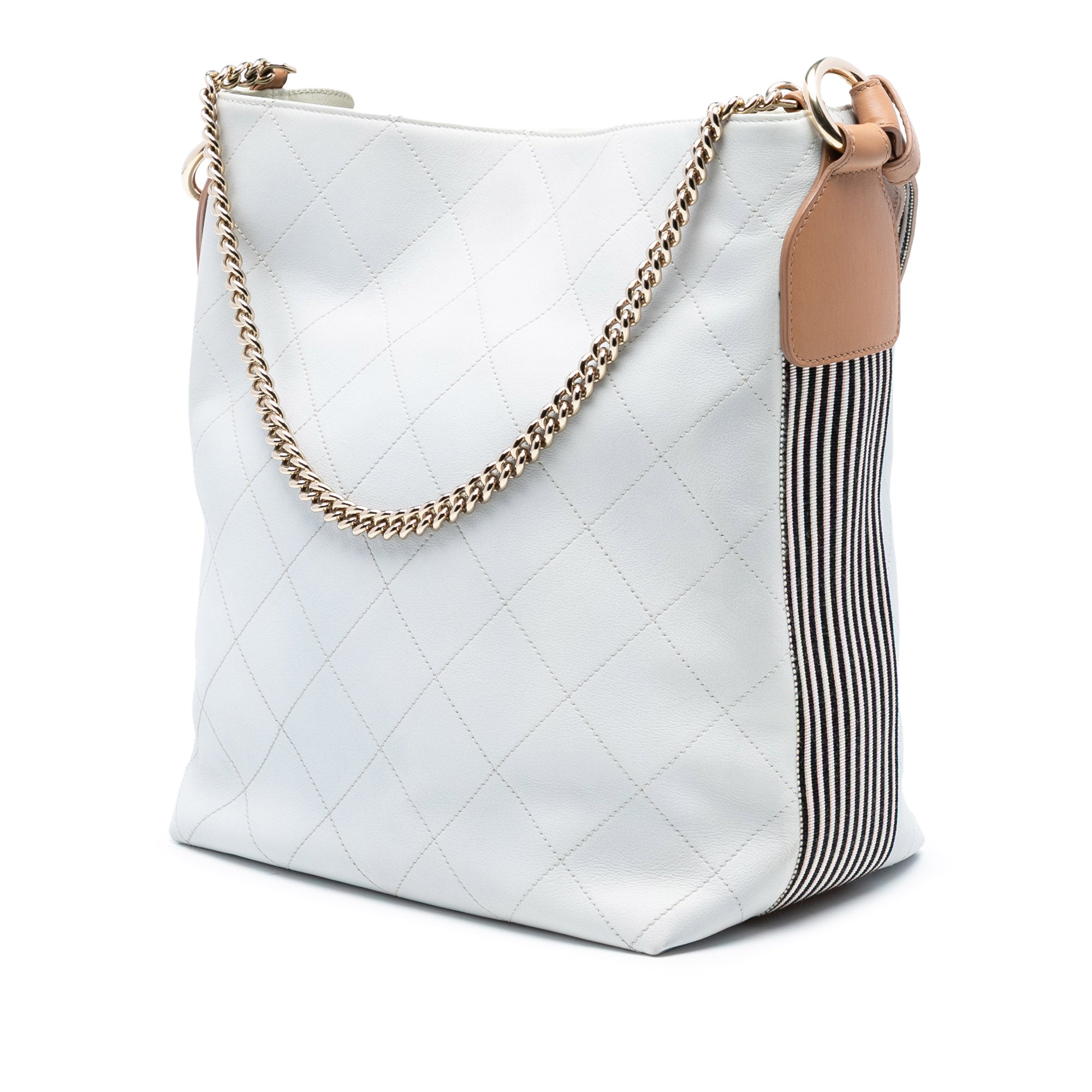 Large Stitched Calfskin Button Up Hobo - Image 2