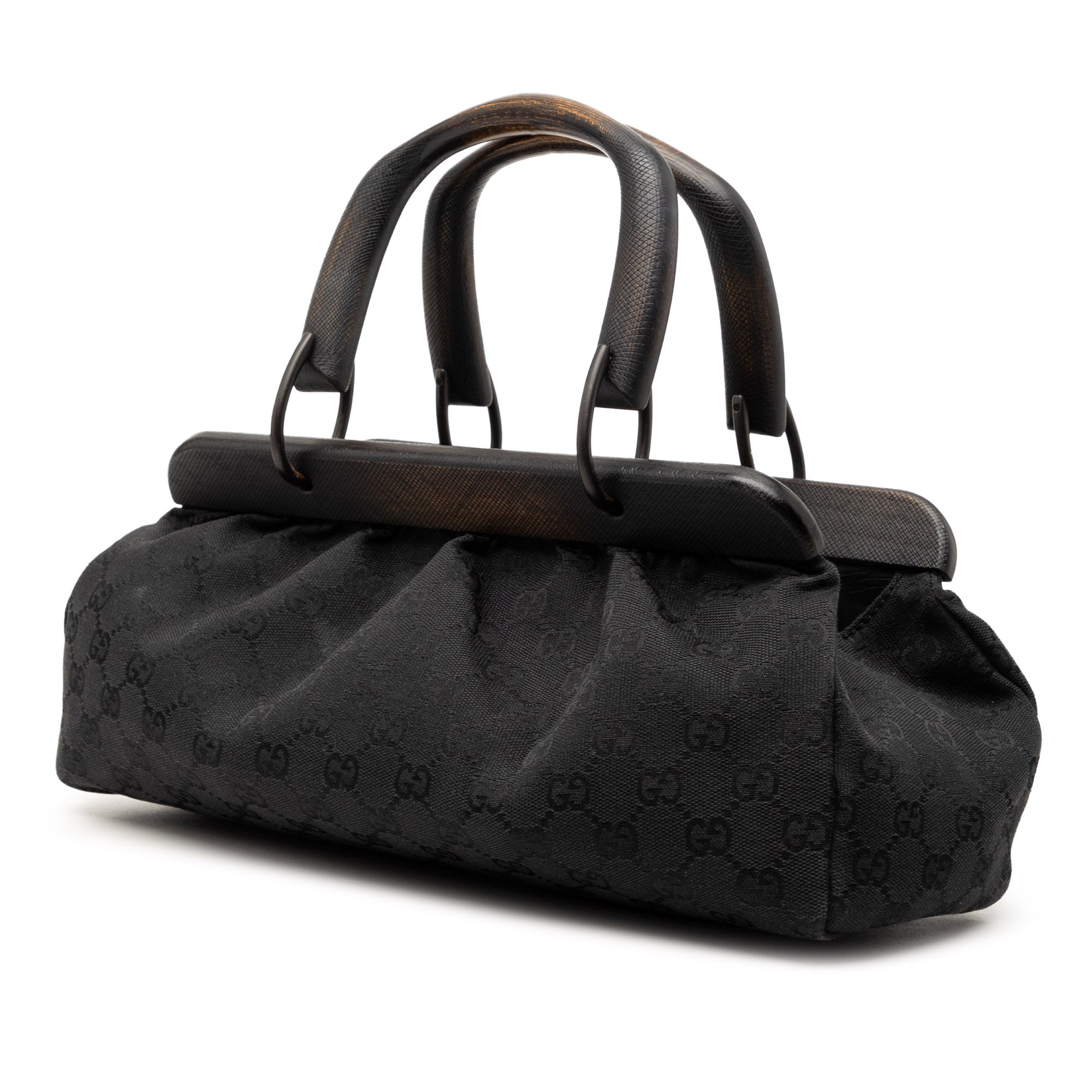 GG Canvas Wood Frame Handbag - Image 2