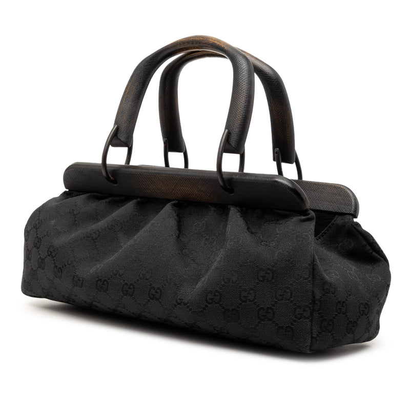 GG Canvas Wood Frame Handbag - Image 2