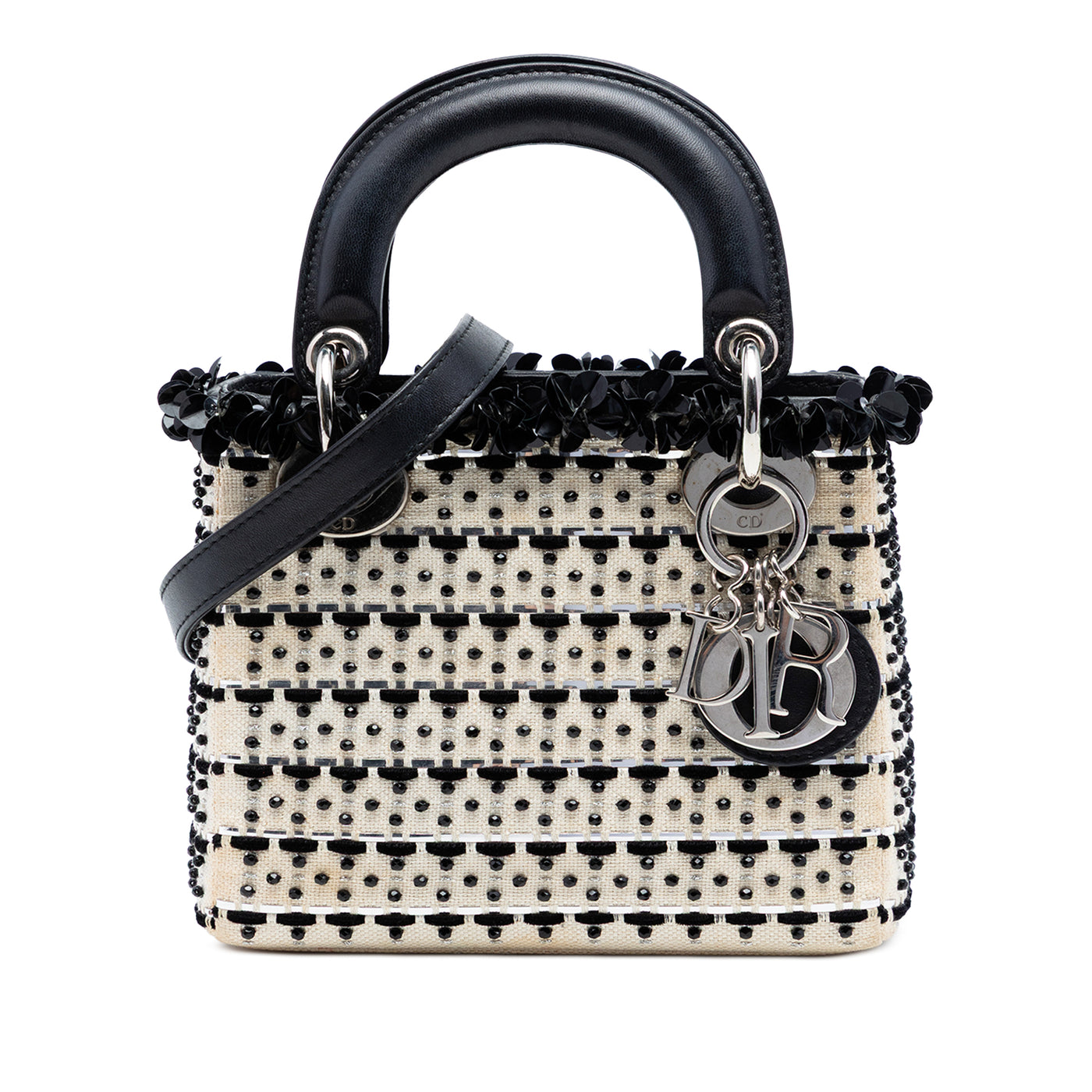 Mini Canvas Bead and Sequin Embellished Lady Dior - Image 1