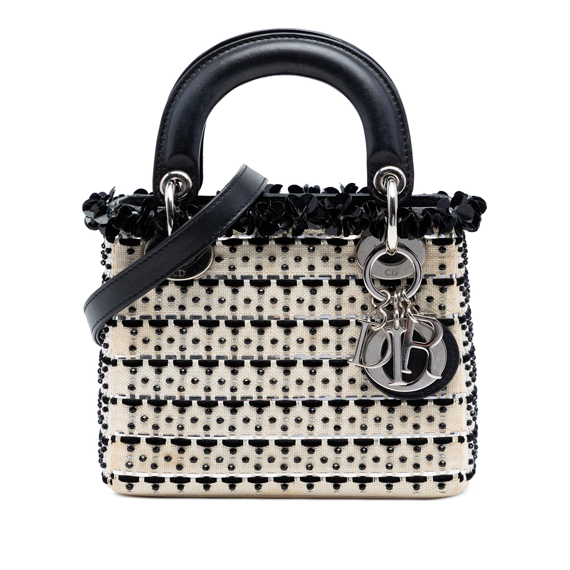 Mini Canvas Bead and Sequin Embellished Lady Dior - Image 1