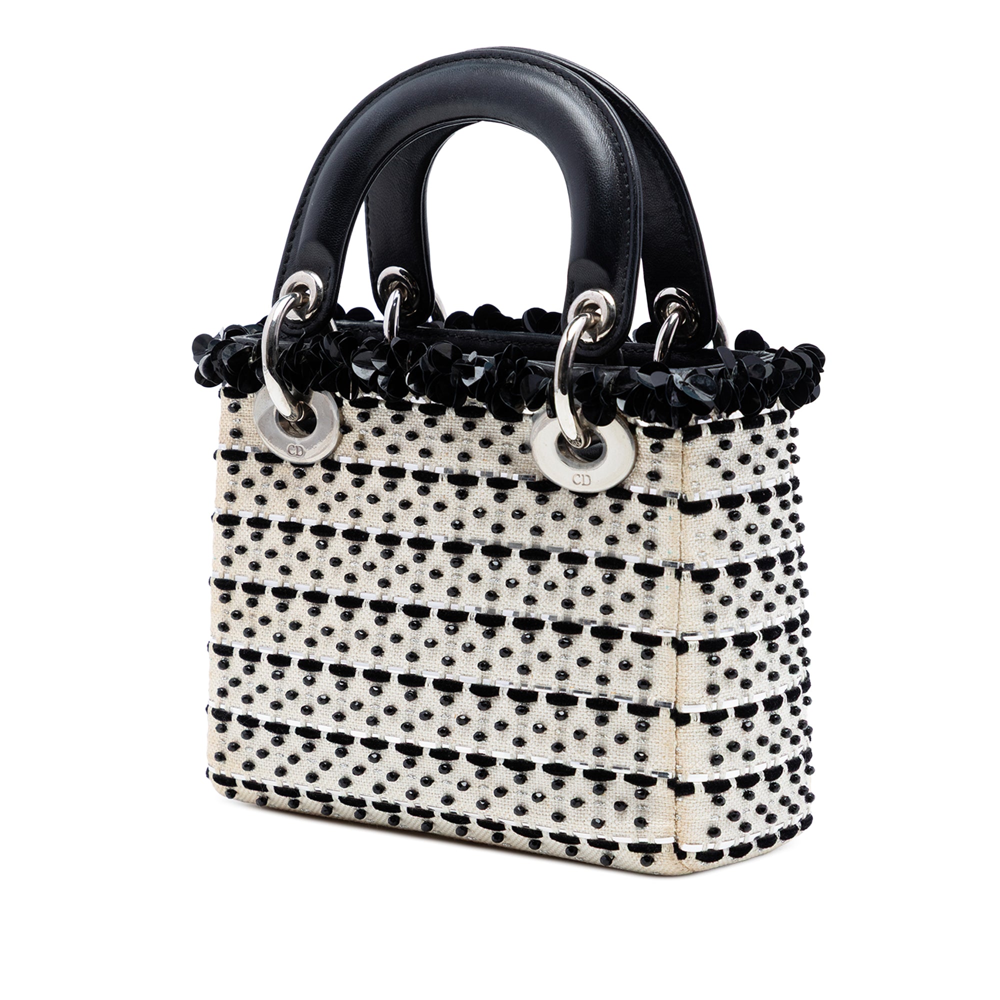 Mini Canvas Bead and Sequin Embellished Lady Dior - Image 2
