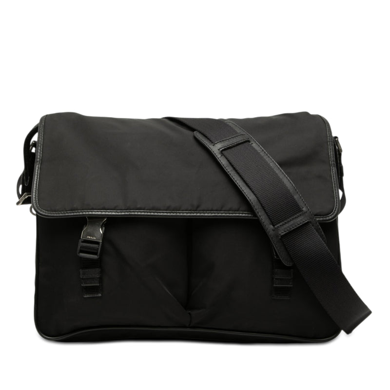 Tessuto Double Buckle Messenger Bag