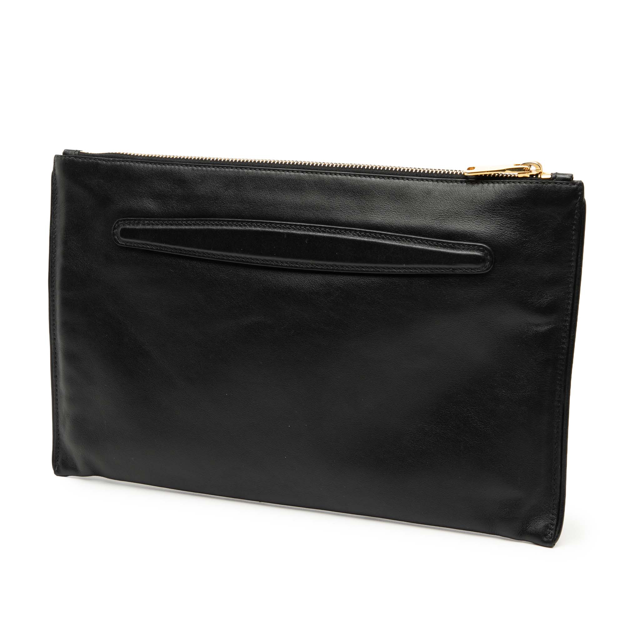 Studded Leather Zip Clutch - Image 2