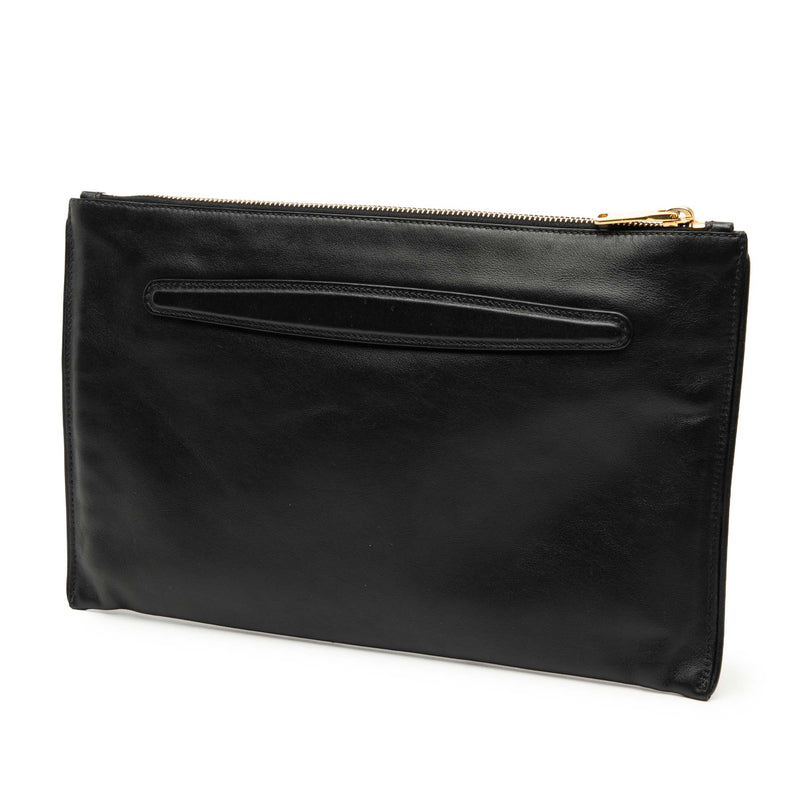 Studded Leather Zip Clutch - Image 2
