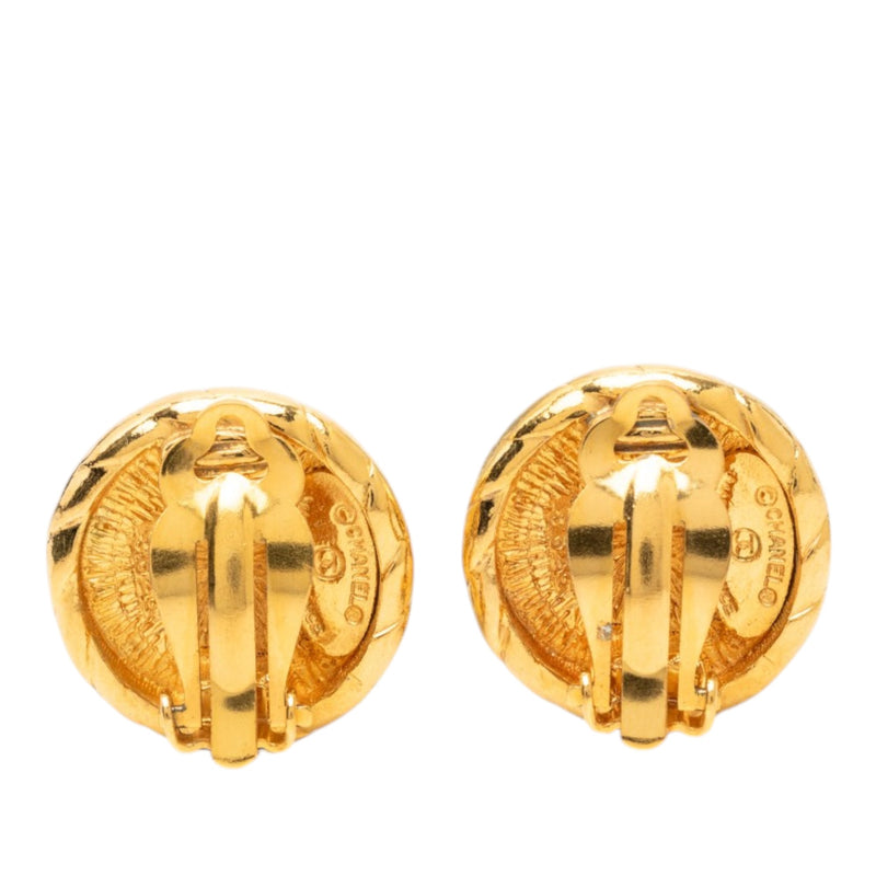 CC Gold Plated Round Clip On Earrings - Image 2