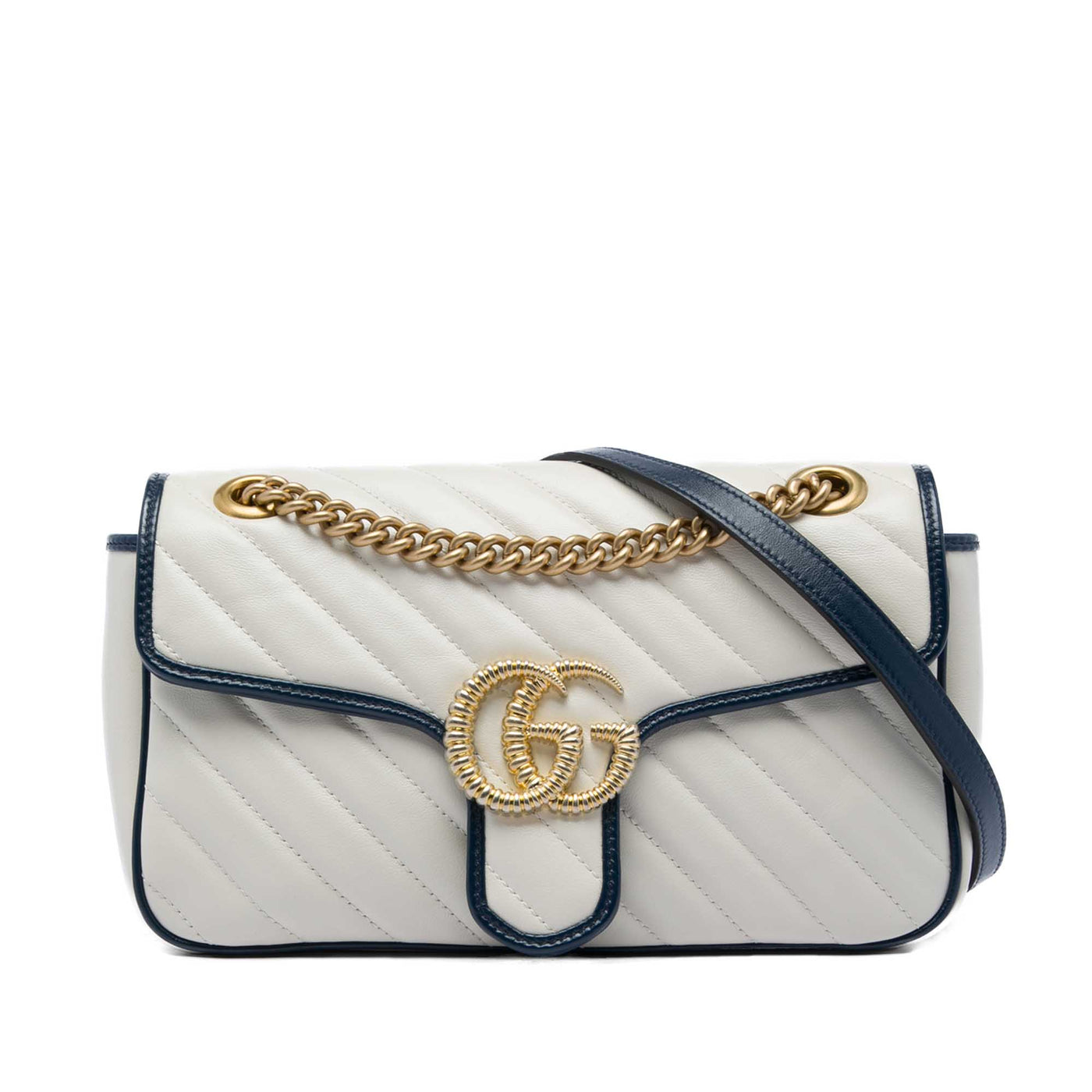 Medium GG Marmont Matelasse Diagonal Calfskin Torchon Shoulder Bag - Image 1