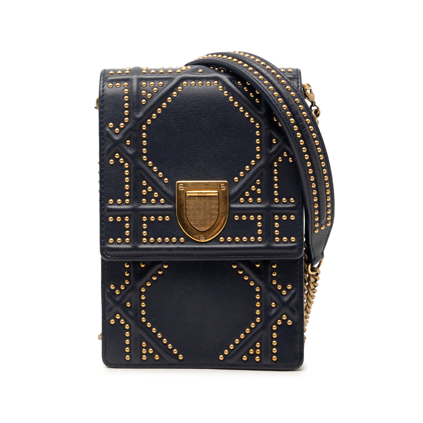 Studded Lambskin Vertical Diorama Crossbody - Image 1