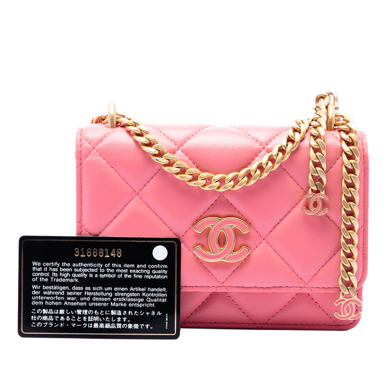 Mini Quilted Lambskin Pending CC Wallet On Chain - Image 7