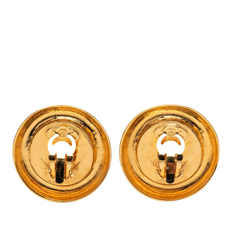 Gold Plated Faux Pearl 31 Rue Cambon Clip on Earrings - Image 2