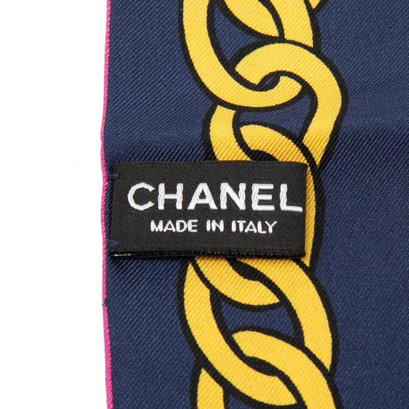 Coco Charms Print Silk Slim Bandeau Scarf - Image 3
