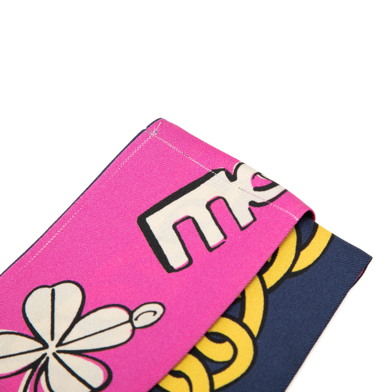 Coco Charms Print Silk Slim Bandeau Scarf - Image 4