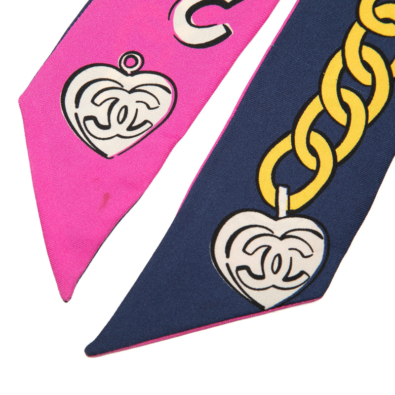 Coco Charms Print Silk Slim Bandeau Scarf - Image 6