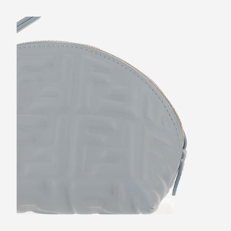 Fendi Ff Jacquard Leather Clutch — Blue