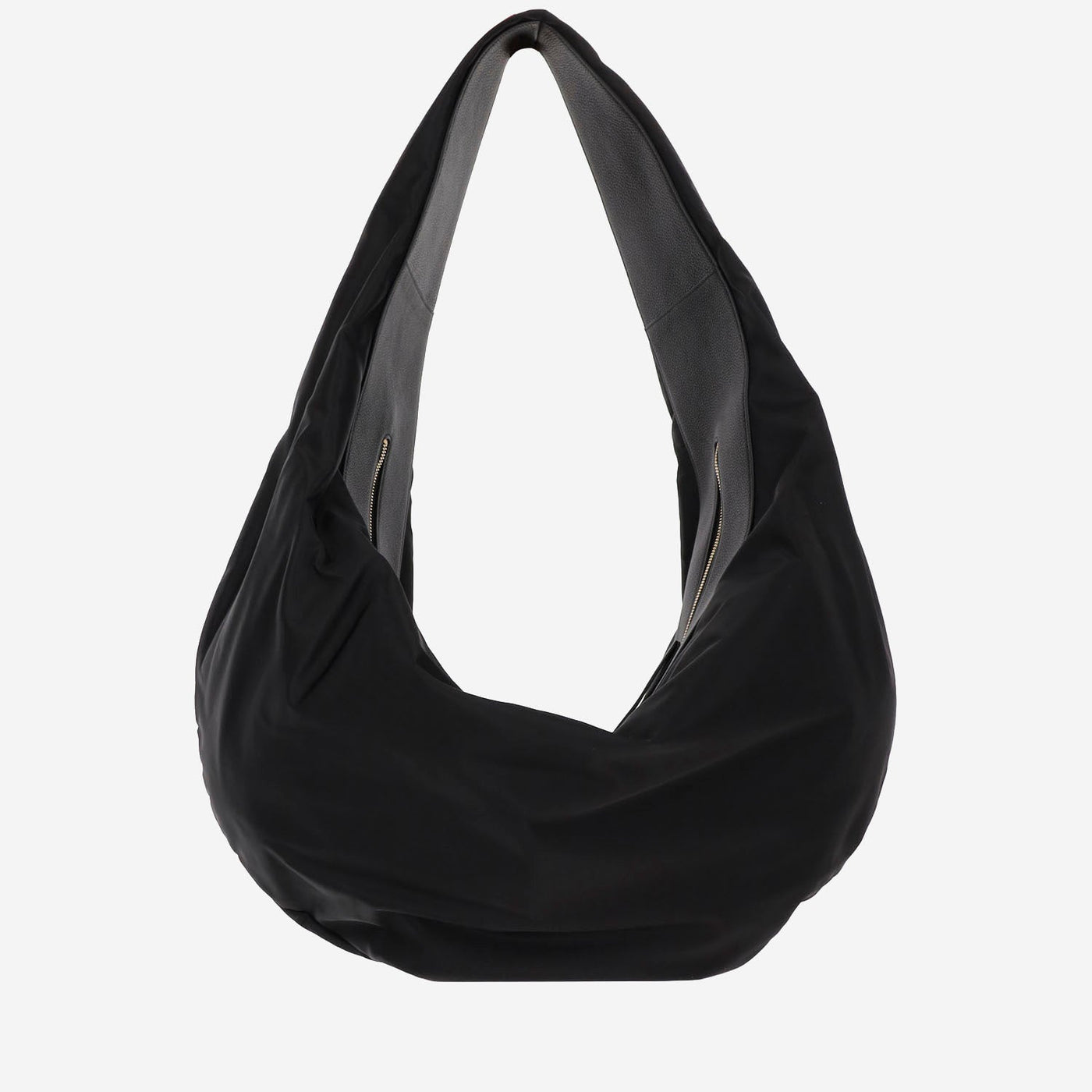 Khaite Nylon And Calfskin Hobo Bag — Black