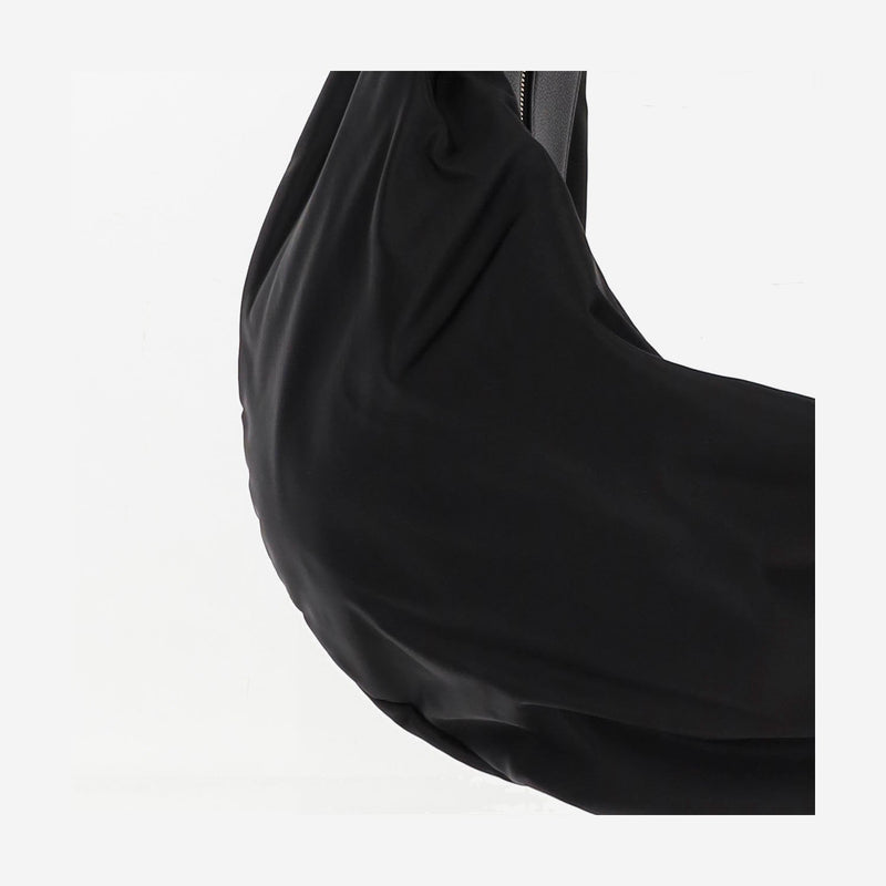 Khaite Nylon And Calfskin Hobo Bag — Black