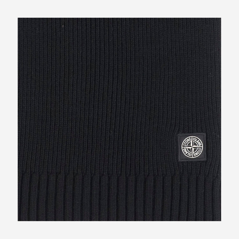 Stone Island Wool Blend Knit Scarf — Black Virgin Scarfs