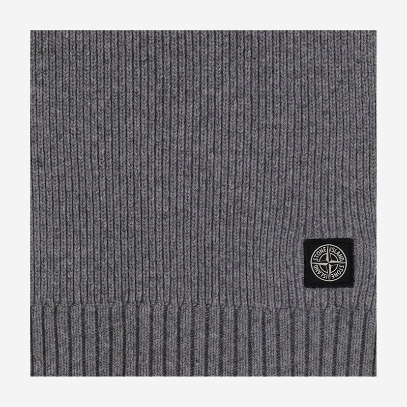 Stone Island Virgin Wool Blend Scarf — Gray Scarfs