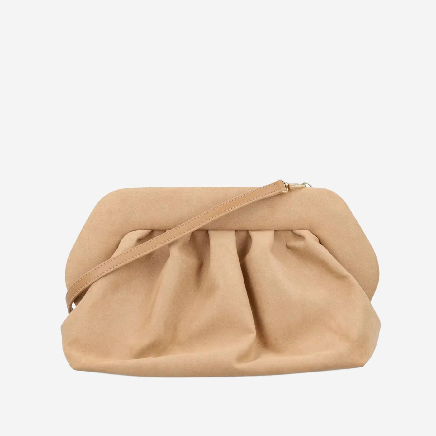 Themoirè Vegan Fabric Clutch — Beige