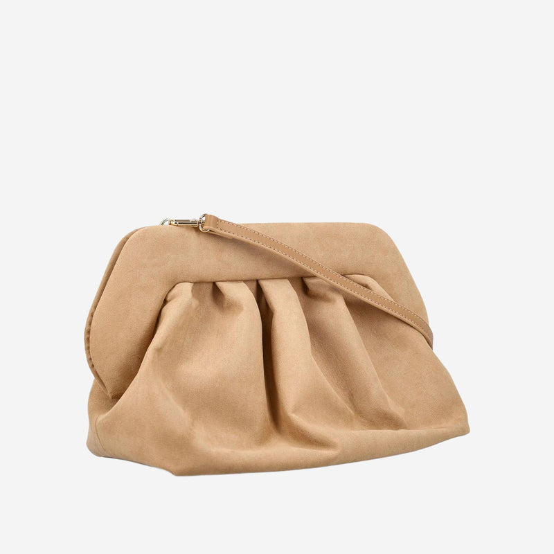 Themoirè Vegan Fabric Clutch — Beige