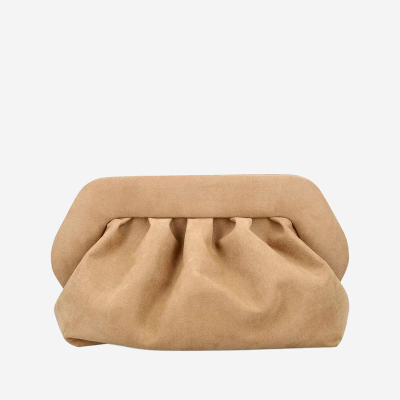 Themoirè Vegan Fabric Clutch — Beige