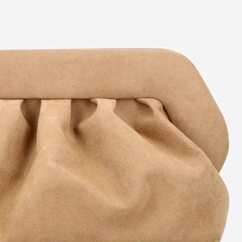 Themoirè Vegan Fabric Clutch — Beige
