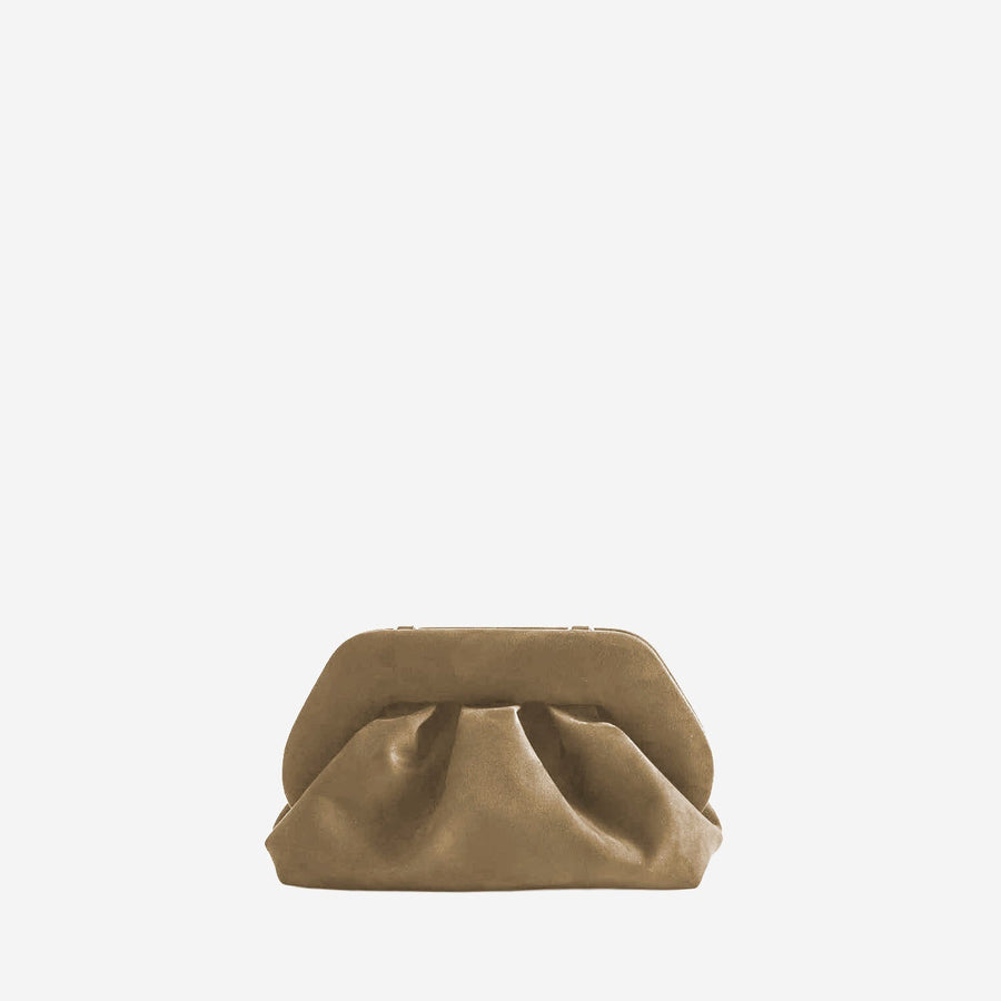 Themoirè Vegan Fabric Clutch — Beige