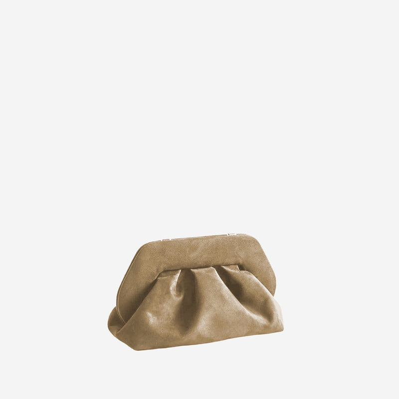 Themoirè Vegan Fabric Clutch — Beige