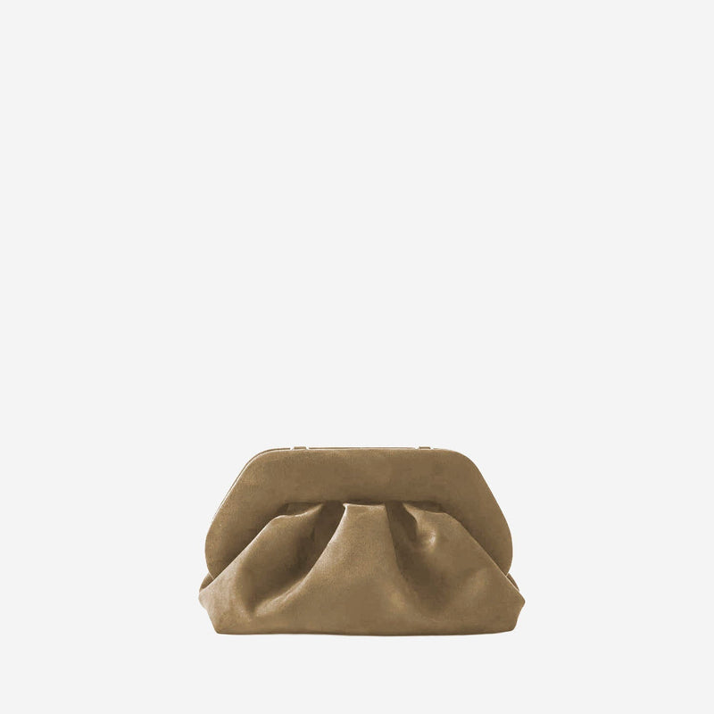 Themoirè Vegan Fabric Clutch — Beige