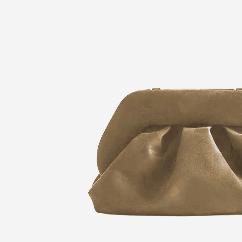 Themoirè Vegan Fabric Clutch — Beige