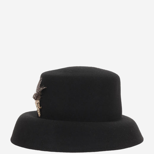 Alexia Alvarez De Toledo Bucket Hat — Black Wool