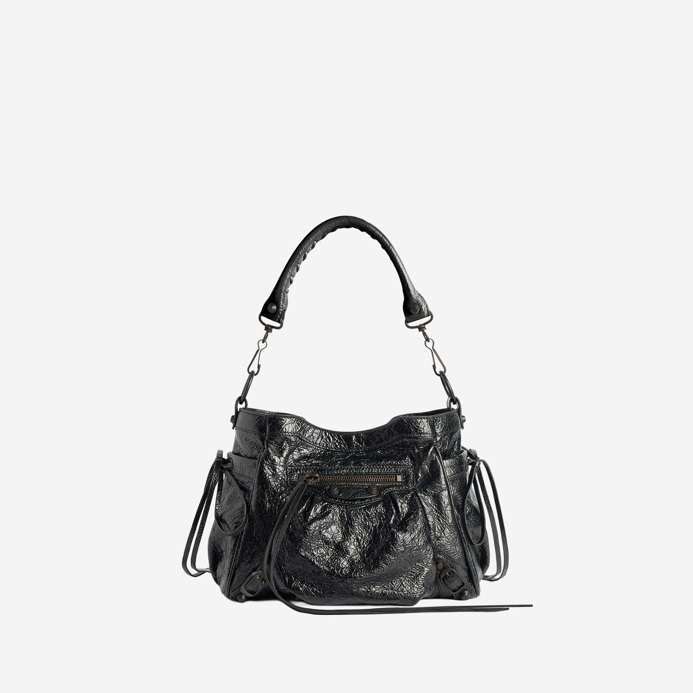 Balenciaga Shoulder Bag — Black Domesticated Lamb Leather