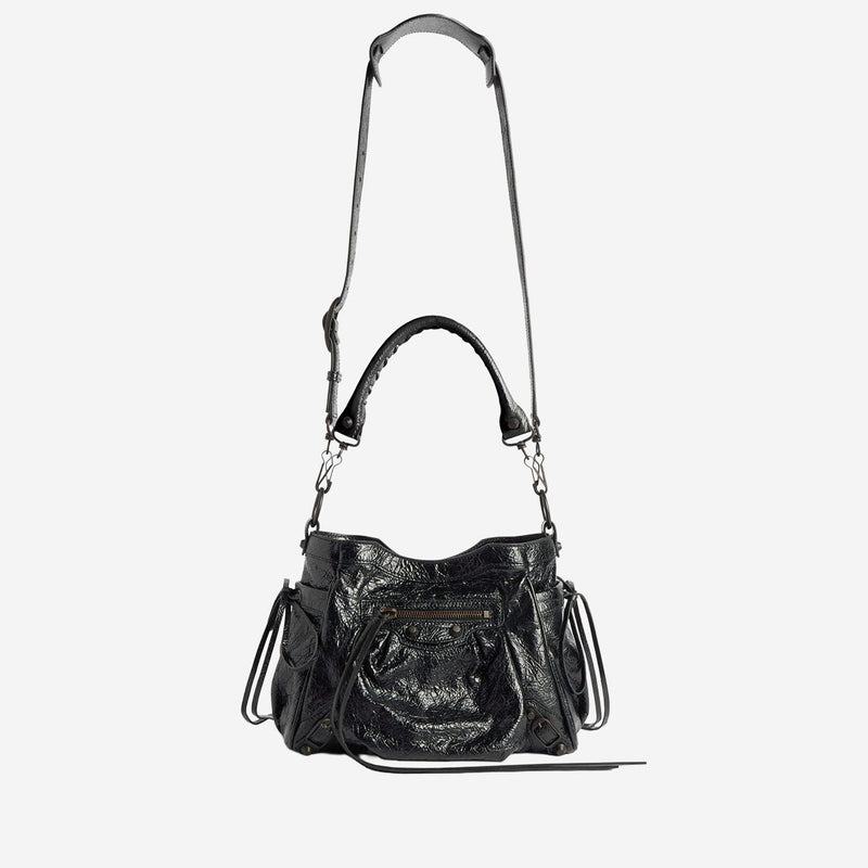 Balenciaga Shoulder Bag — Black Domesticated Lamb Leather