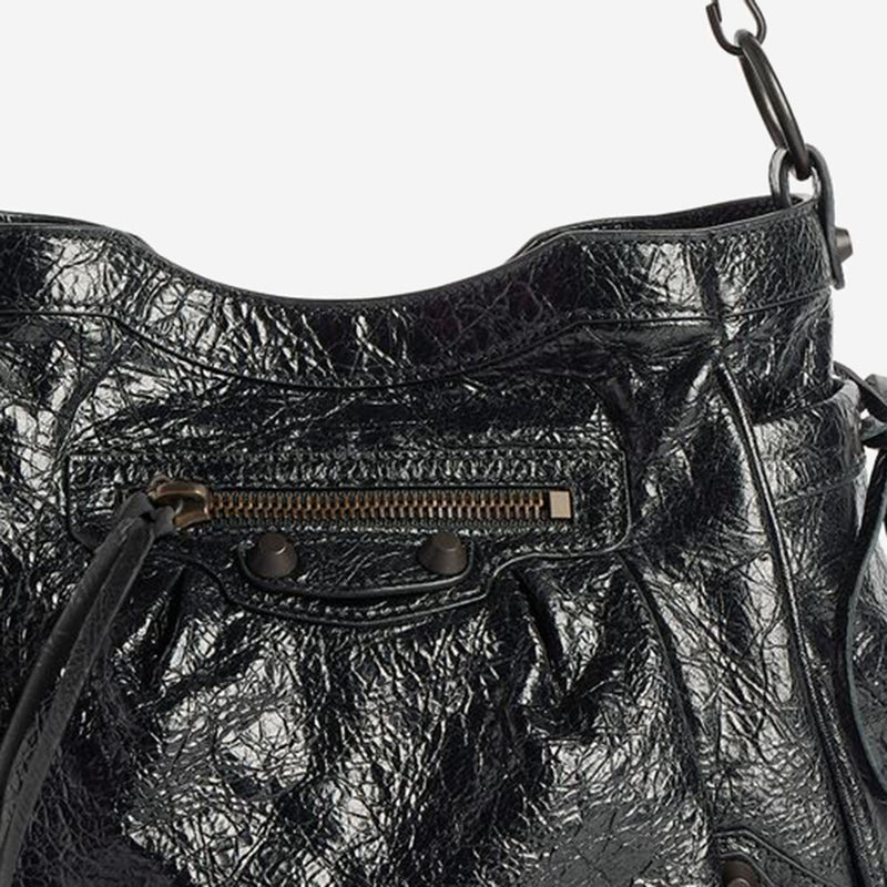 Balenciaga Shoulder Bag — Black Domesticated Lamb Leather