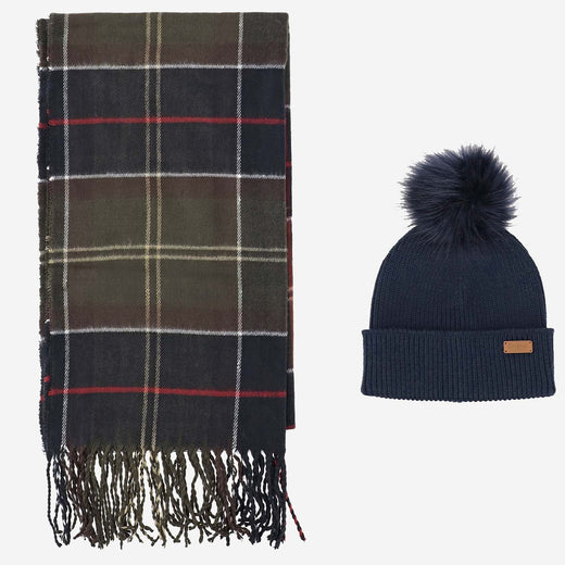 Barbour Scarf And Beanie Set — Multicolor Hat: Viscose Scarfs