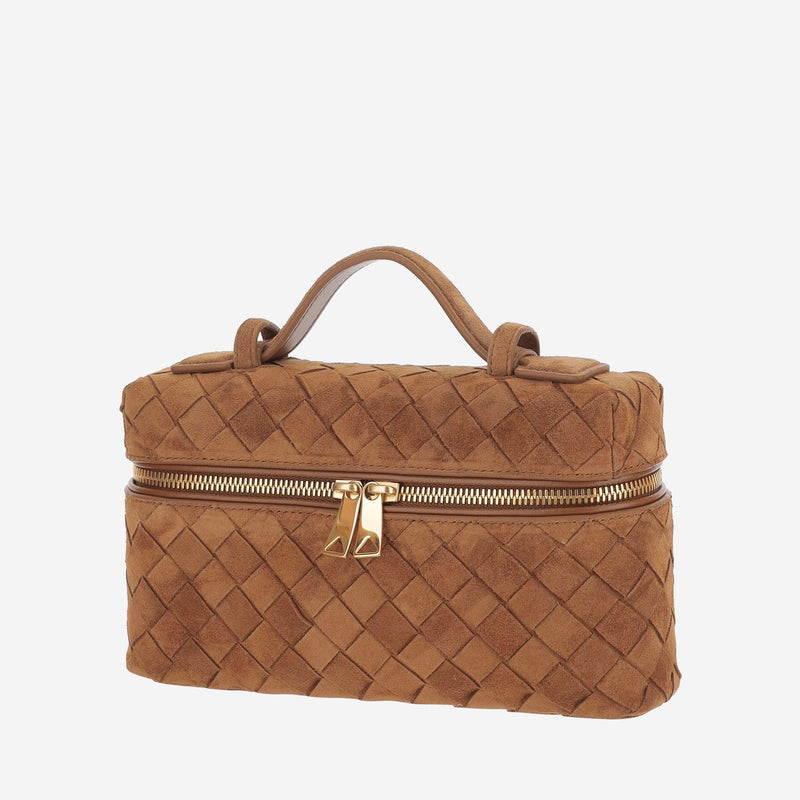 Bottega Veneta Top Handle Bag — Brown Calfskin