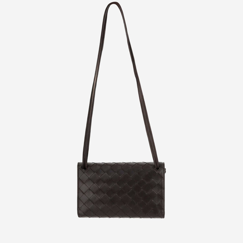 Bottega Veneta Andiamo Clutch — Brown Lambskin