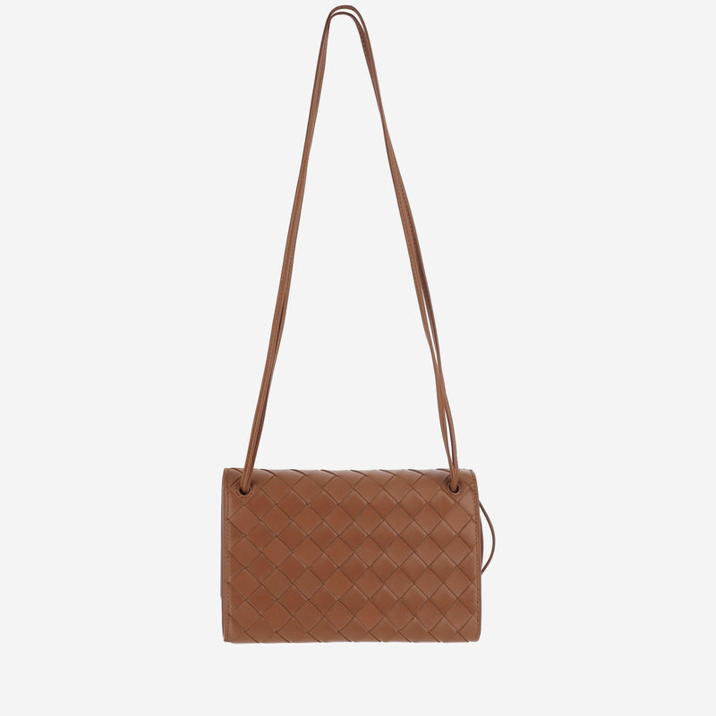 Bottega Veneta Andiamo Clutch — Brown Lambskin