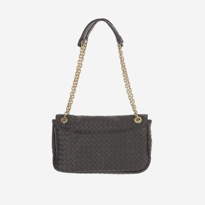 Bottega Veneta Madison Shoulder Bag — Brown Lambskin