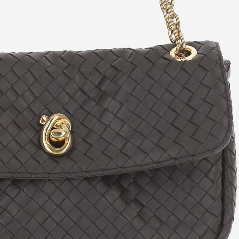 Bottega Veneta Madison Shoulder Bag — Brown Lambskin